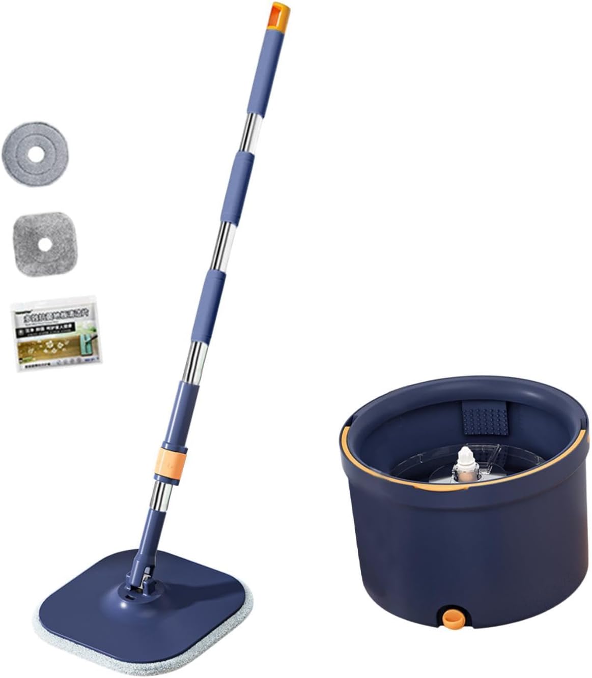 Mop and Bucket Set with Microfiber Mops for Efficient Floor Cleaning, Blue