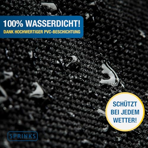SPRINKS Grillabdeckung, wetterfest, für Weber, Napoleon, Enders – extra Griffe, Gasgrill Oxford 600D Gewebe [147,3 x 61 x 121,9 cm] – Schwarz