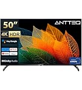 Antteq S50 Smart TV 50 Pouces(127cm), Andriod TV 4K UHD, HDR10, Dolby Audio, Google Assistance, B...