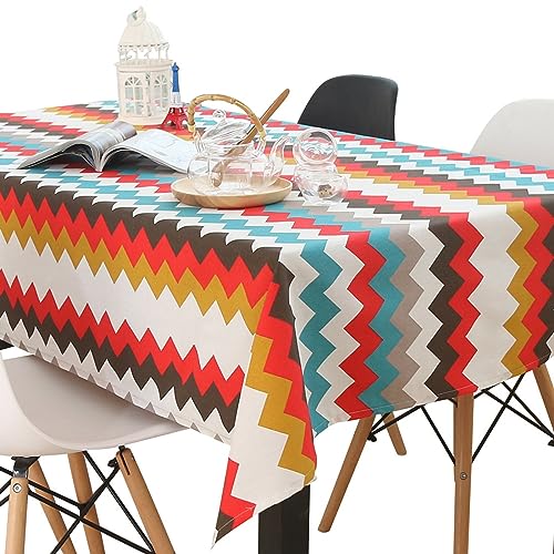Nappe lin 135x260 cm multicolore KnSam rectangulaire anti-taches - 8