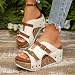 Sunporx Mujer Moda Plataforma Cuña Sandalias Cierre con Hebilla Ajustable Cómodas Sin Cordones Tacón alto Zapatos con Cuña Informales Verano Sandalias Imagen de Sunporx Mujer Moda Plataforma Cuña Sandalias Cierre con Hebilla Ajustable Cómodas Sin Cordones Tacón alto Zapatos con Cuña Informales Verano Sandalias