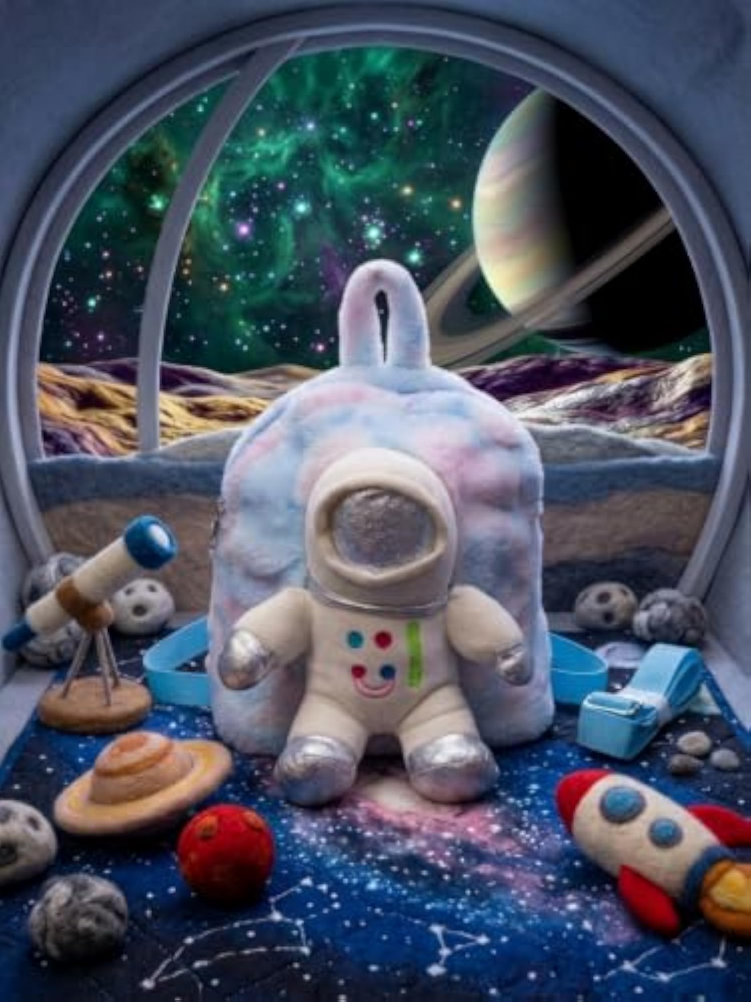 Plush Astronaut Faux Fur Backpack for Kids