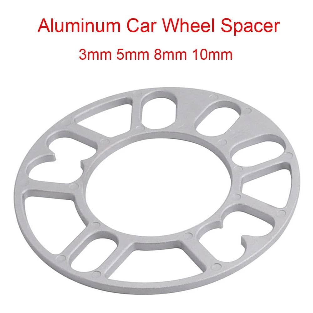 Separadores Ruedas 4 Uds Universal 3mm 5mm 8mm 10mm Aluminio Rueda Coche Espaciador Placa Cuñas Ajuste 4x100 4x114,3 5x100 5x108 5x114,3 5x120 Separadores(8MM)
