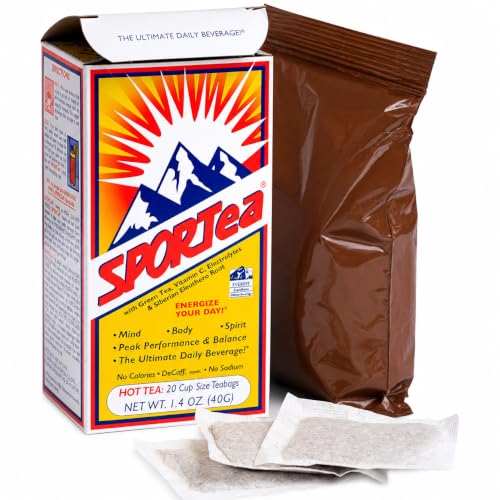 SPORTea Hot Tea Bags for Energy & Hydration, 0 Sugar, 0 Calories (2 Pack)
