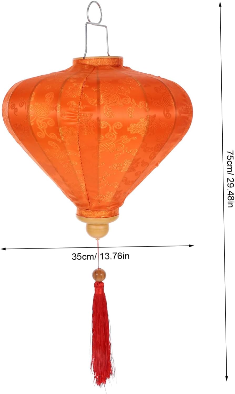 Light Lantern Chandelier Decoration Japanese Lantern Outdoor Hanging Lantern Hoi an Lamp Flocking Cloth Orange Fabric Lantern Party Lantern