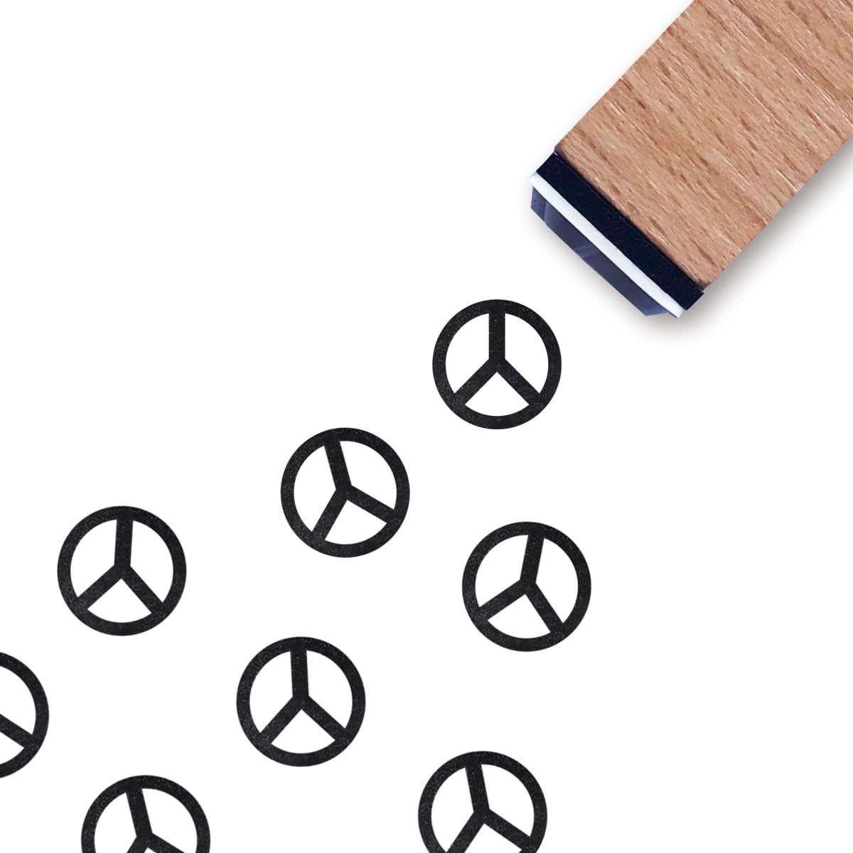 Peace Sign Rubber Stamp, 3/5 Inch Small Mini Stamp for Scrapbooking Card Making Planner