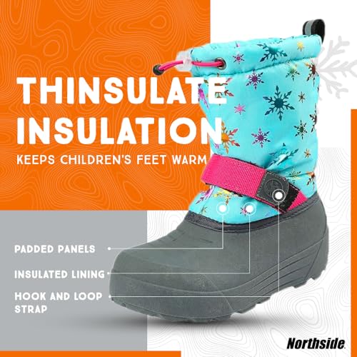 Image of Northside Frosty Insulated Winter Snow Boots for Girls and Boys with Rugged, Water Resistant Nylon Upper, Quick-Drying Lining, Removable EVA Insole, and Durable TPR Outsole