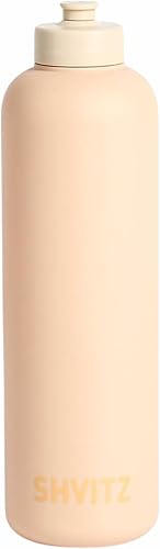 Botella de agua deportiva de 24 onzas, suave al tacto, diseño resistente a derrames con boquilla para beber con una sola mano, botella de fitness