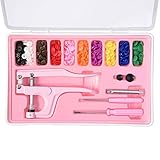 Sumind Snap Buttons Plastic Snap Fastener Kit and Snap Pliers Hand-held Tools with Storage Case, 150 Sets, 10 Colors
