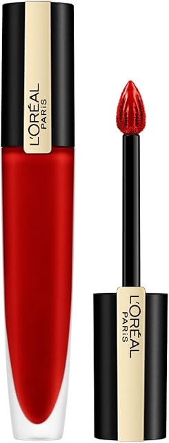 L'Oréal Paris Płynna pomadka z matowym metalicznym wykończeniem, lekka i mocno pigmentowana pomadka do ust, Rouge Signature Metallic, nr 203 I Magnetize, 1 x 7 ml