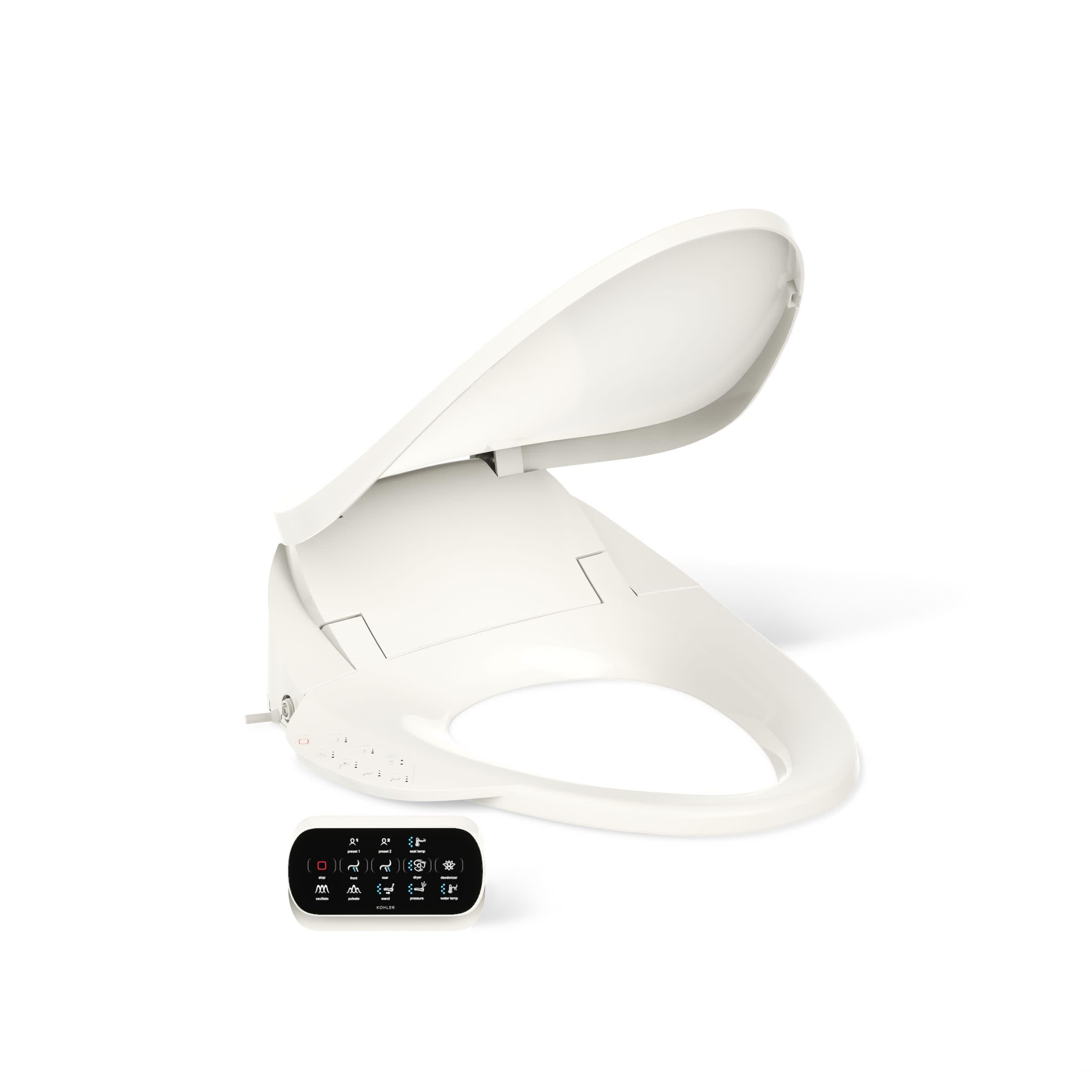 KOHLER 4108-96 C3-230 Elongated Cleaning Toilet Seat, Biscuit