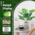 Der Rose 2 Pack Fake Plants Artificial Tropical Faux Plants Indoor for Office Desk Home Sage Green Decor - Image 2