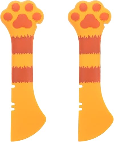 Miniatura 10 de Abrelatas para gatos, 4 piezas, accesorio de pata gris, cuchara corta de dibujos animados y hogar adorables gatos espátula alimentador de perros en