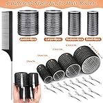 Hair Curler Rollers for Women 24PCS Heatless Hair Roller with 12PCS Clips, 4 Sizes（Jumbo Large Medium Small）Self Grip Holding Hair Rollers for Long Medium Short Thick Fine Volume Thin Bangs Hair - Image 2