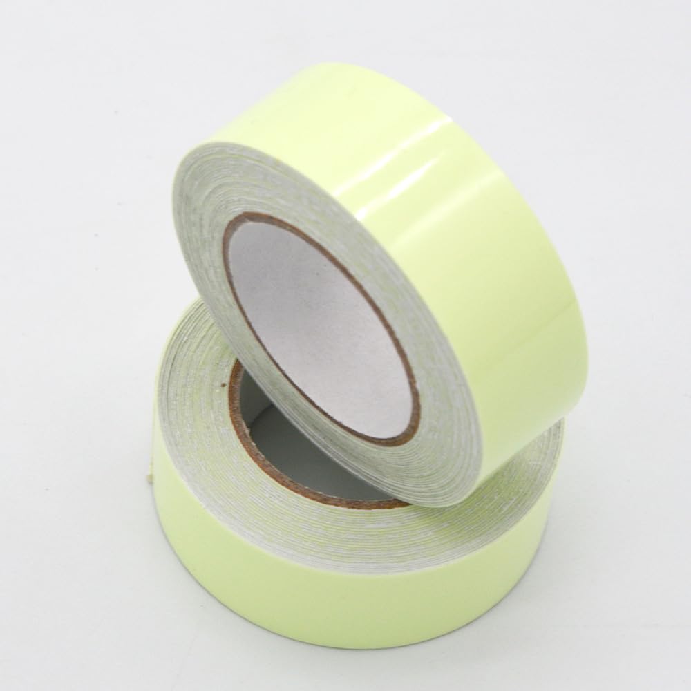 Rollos de cinta de advertencia que brillan en la oscuridad, juego de 5 – antideslizante para escaleras, escaleras, marcación de suelo – Uso en interiores y exteriores – 2 cm x 10 m cada rollo