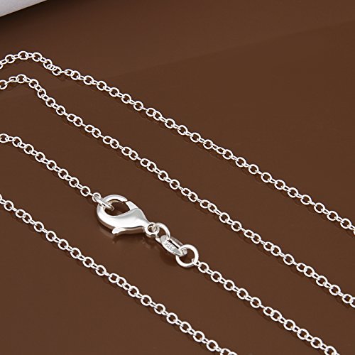 Nabtyjc Classic Cable Chain Necklace - Gift For Her - Sterling Silver Plated 18" #TOP3