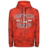 FOCO NFL Men's Officially Licensed Established Wordmark Camo Performance Throwback Team Color Pullover Sweatshirt Hoodie - Cleveland Browns - Orange - (Large)