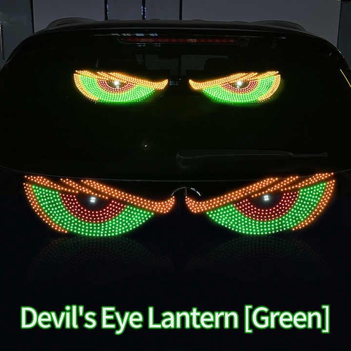 Image of AutoBizarre Devil Eyes LED lights For Car Windshield Led Panel With USB For Car Rear Window Universal for All Cars, Vans, Trucks, etc (Green)