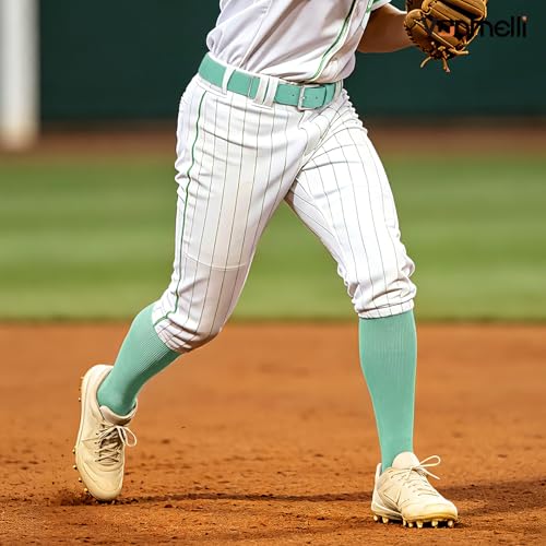 Image of VONMELLI Youth Baseball Belt and Socks Combo, Elastic Softball Belts and Socks for Boys and Adult (2 Pairs of Socks & 1 Belt)