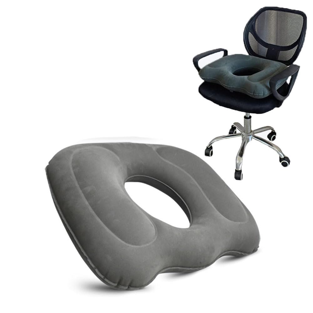 SYOSI Inflatable Donut Cushion Seat for Office Chair, Portable Sciatica Pillow for Sitting Tailbone Pain Car Seat Cushions, for Hemorrhoids Pressure Sores Wheel Chair, Prolonged Sitting Daily Use