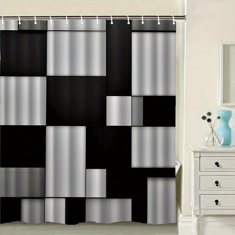 Rideau de douche imperméable abstrait pour salle de bain propre - 5