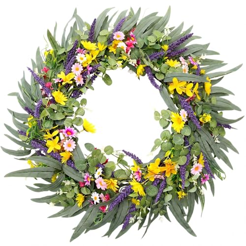 CraftyDream 32" Spring Summer Wreath for Front Door Extra Large