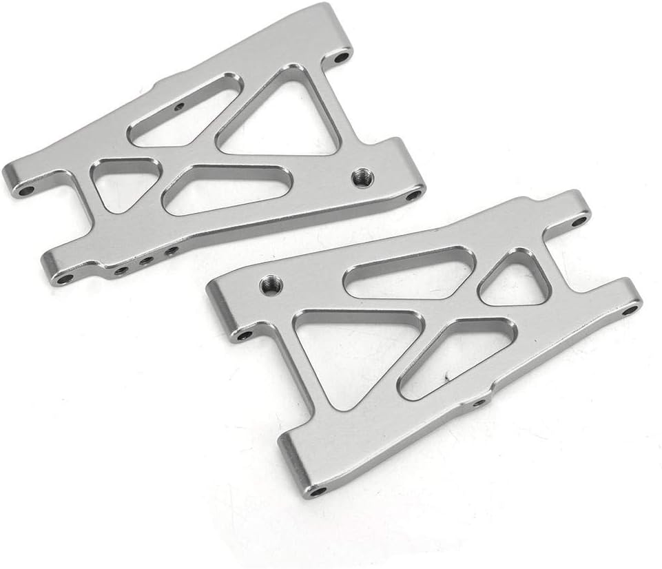 Dilwe RC Rear Lower Arm, 2 Pieces Metal Lower Rear Swing Suspension Arm RC Compatible with 4WD Optima 1/10 RC Off-Road Car(Silver)
