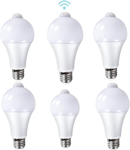 GORS 6pcs lot E27 PIR Motion Sensor Lamp 12W 18W 220V LED Bulb with Motion Sensor Infrared Radiation Motion Detector (Color 12W, Size White)