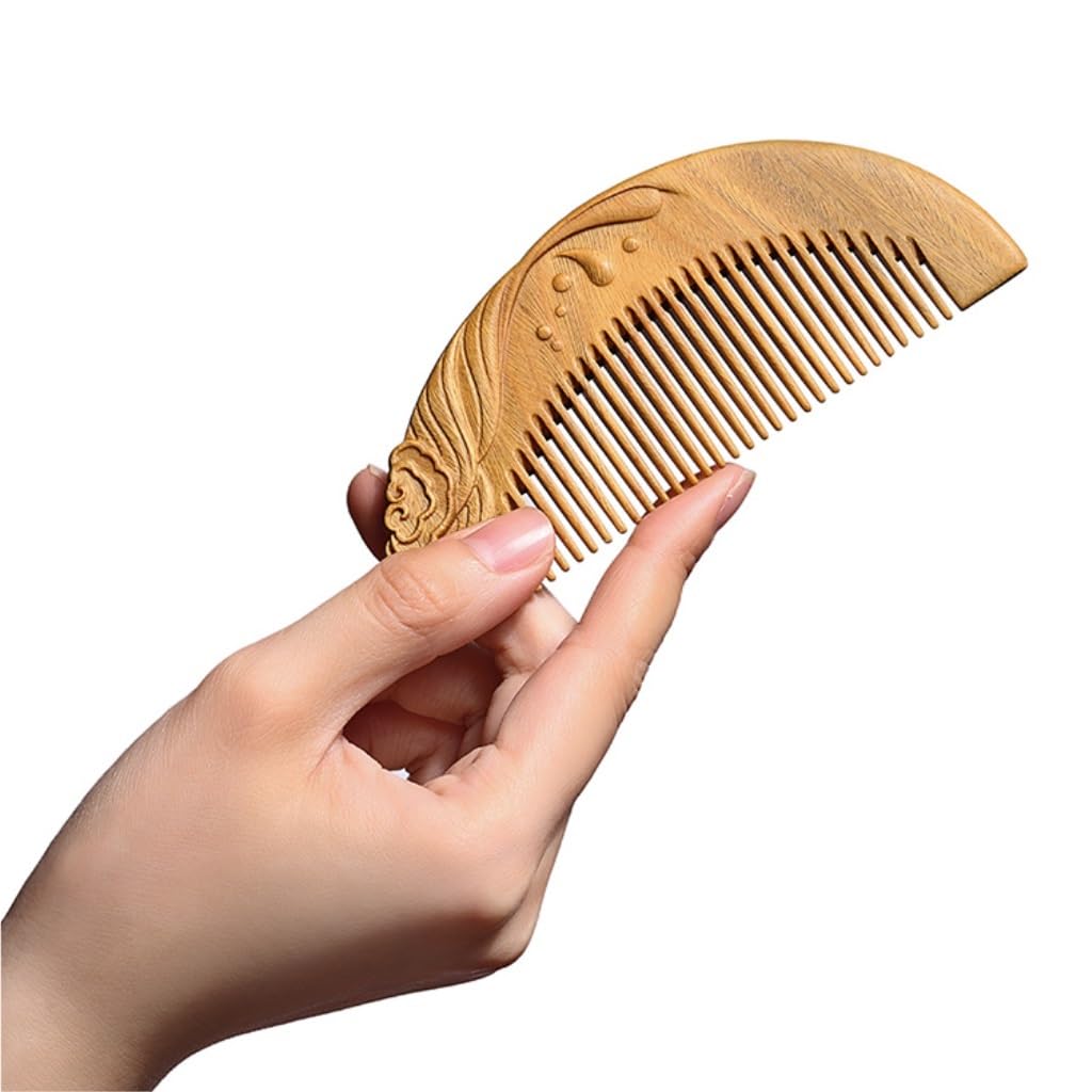 Peruka Grzebień Solid Wood Comb Home Fine Tooth Comb Portable Comb for Wet or Dry Curly, Thin, Thick, Wavy or Straight Hair Duże grzebienie do włosów