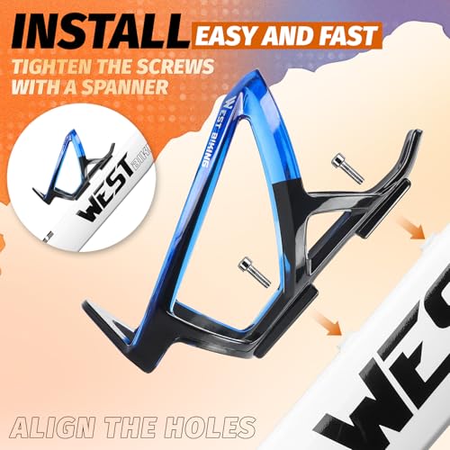 Image of Bike Water Bottle Cage, Durable Ultralight Plastic Water Drink Holder Rack , Lightweight PC Water Bottle Holder for Bicycle, Cycling Bottle Holder Cages for MTB, Road Bike, Mountain Bikes