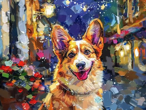 Pintura por Números Adultos Perro Kit DIY Lienzo Manualidades 50x70