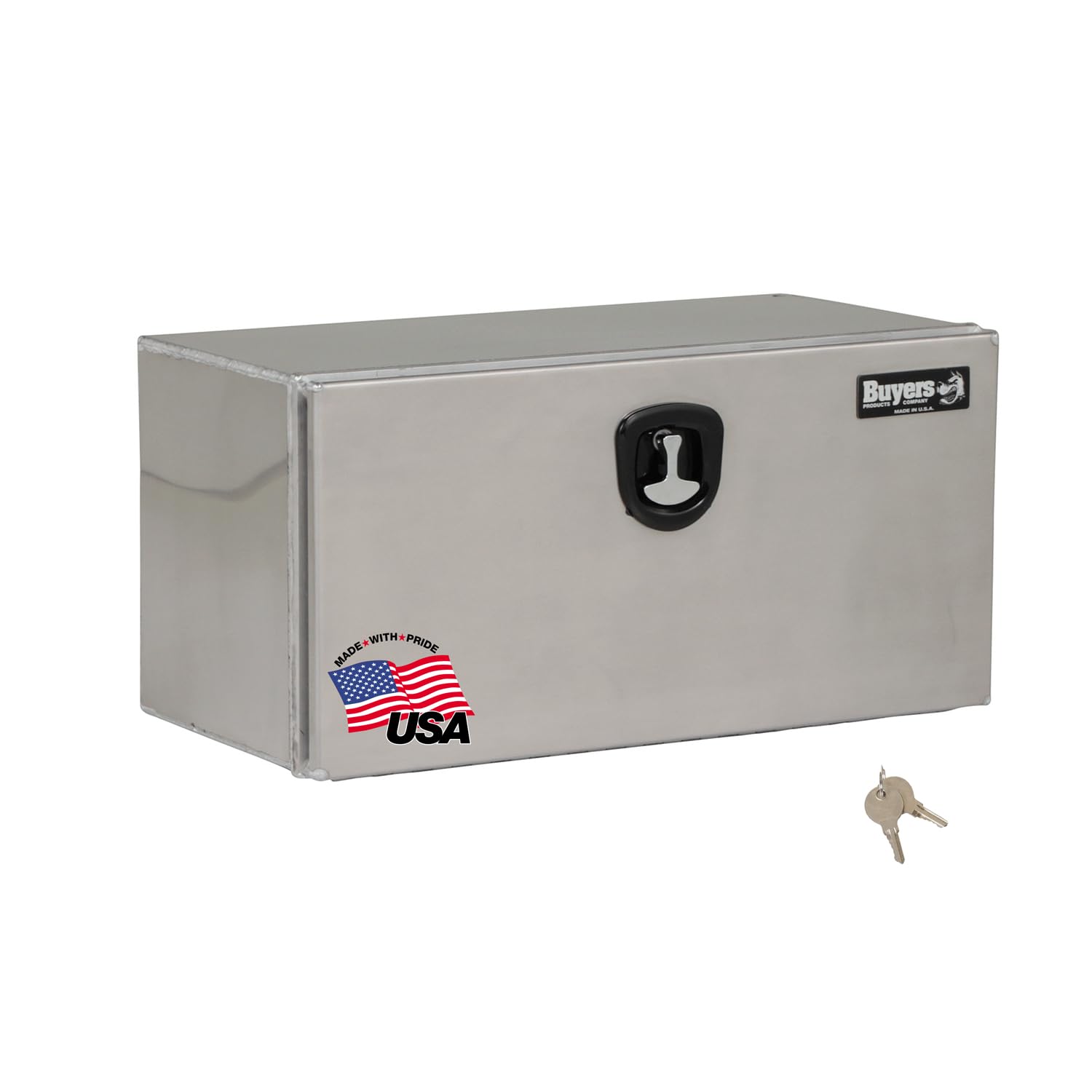 Buyers Products 1706430 Pro Series Underbody Truck Box With 3-Point Compression Latch, Smooth Silver Aluminum, Made in the USA, 18 x 24 x 60 Inches, Truck Tool Box For Storage &amp; Organization