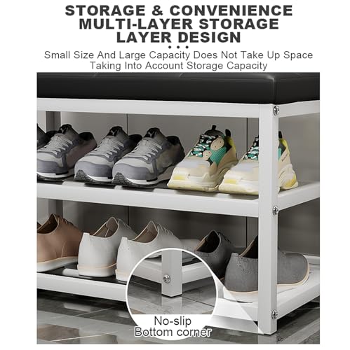 Étagère à chaussures en bois et banc d'entrée moderne compact
