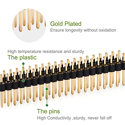 Barrette de broches dorées 2.54mm pour PCB sécable 10pcs - 4