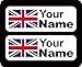 Price comparison product image 2 x Personalised Bike Name Frame Stickers Vinyl Decal Cycle Mountain Bike BMX Helmet Personalised Any Flag by Ellis Graphix (White Background/Black Tect)
