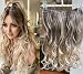 20 Inches Half Head One Piece Long Wavy Curly Clip in Hair Extensions Ombre 2 Tones DL (Light ash brown to sandy blonde)