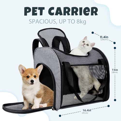 katzenrucksack mit Fenster, Faltbarer Hunderucksack, Haustier Tragetasche für bis 8 kg Hunde und Katzen