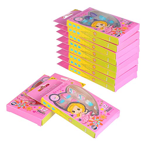 Healvian 10 Caixas Unhas Infantis Unhas Postiças De Cobertura Total Pontas De Unhas Artificiais Dica