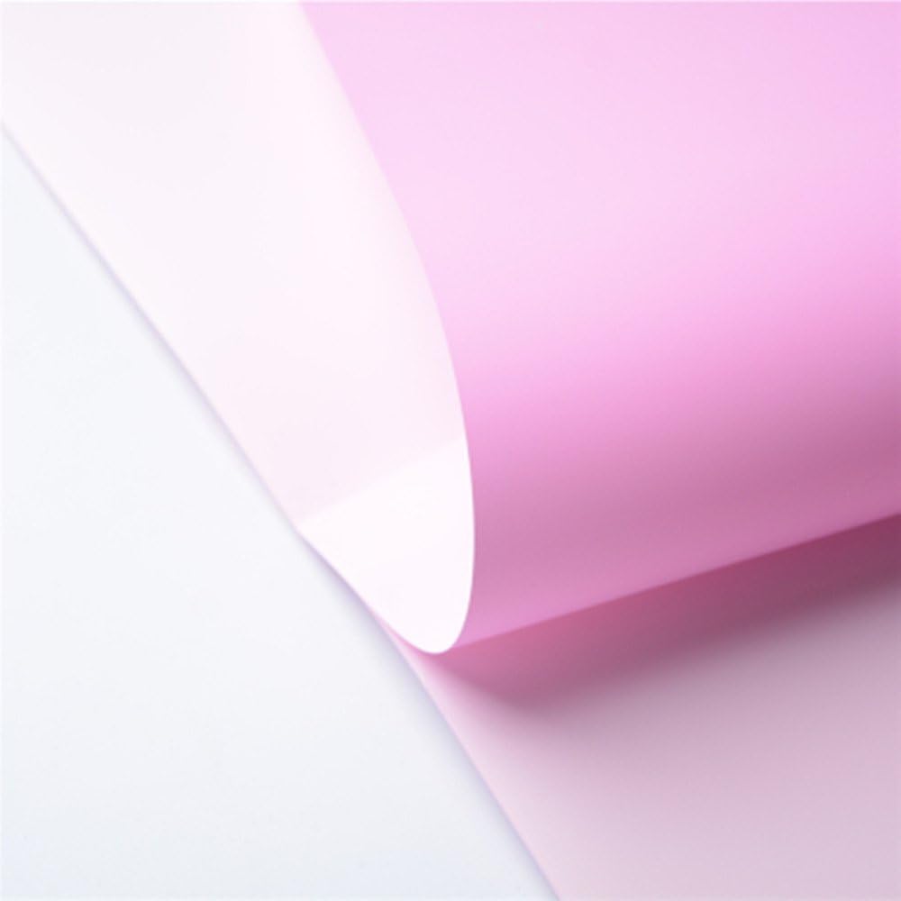 BBJ WRAPS Double Color Flower Wrapping Paper Waterproof Florist Bouquet Packaging Wraps 20 Sheets 23.6x23.6 Inch (Hot Pink)