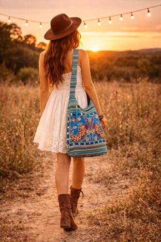 Image of Hobo Shoulder Bag Messenger Casual Everyday Large Hippie Market Thick Functional