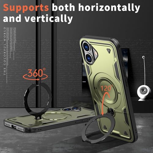 Coque iPhone 16 Plus avec anneau de support 360 et béquille invisible