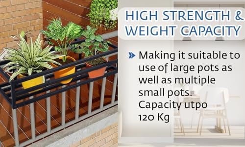 Image of Niyara || Metal Planter Stand || Plant Stand for Pots|| Outdoor Plant Stand (New large railing)