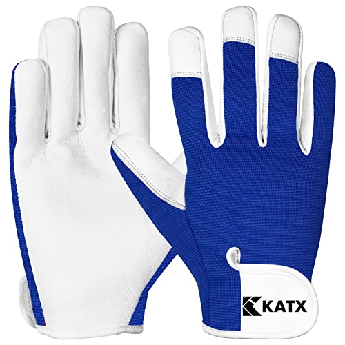 Katx Leather Gardening Gloves, Heavy Duty Thorn Proof Breathable Working Gloves for Men & Women with Strong Grip - Image 2