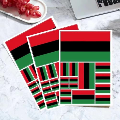 Image of CANTENDO 3Pack African American Flag Decal - African American Black Flags Reflective Vinyl Car Stickers - for Car Window Bumper Waterproof Sticker (12 x 8.5 Inch)