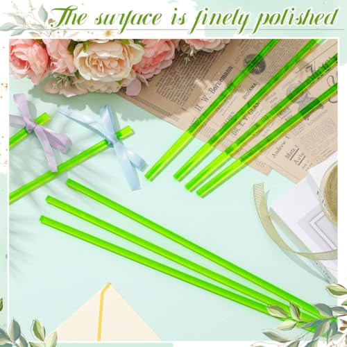 Image of Junkin 10 Pcs 1 /4 inch x 12 inch Fluorescent Green Acrylic Round Rods Acrylic Glass Plastic Rods, for LED Light Diffuser Strips, Display Stand Supports, Model Building, Home Decor, Aquarium Dividers