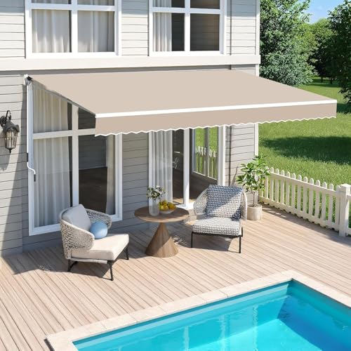 Gelenkarmmarkise Markise, 400x 250cm Terrassenmarkise Terrassenmarkise Versenkbare Markisenabdeckung Sonnenschirm Unterschlupf im Freien Überdachung mit Kurbel(Khaki, 400x250cm) Gelenkarmmarkise Markise, 400x 250cm Terrassenmarkise Terrassenmarkise Versenkbare Markisenabdeckung Sonnenschirm Unterschlupf im Freien Überdachung mit Kurbel(Khaki, 400x250cm)