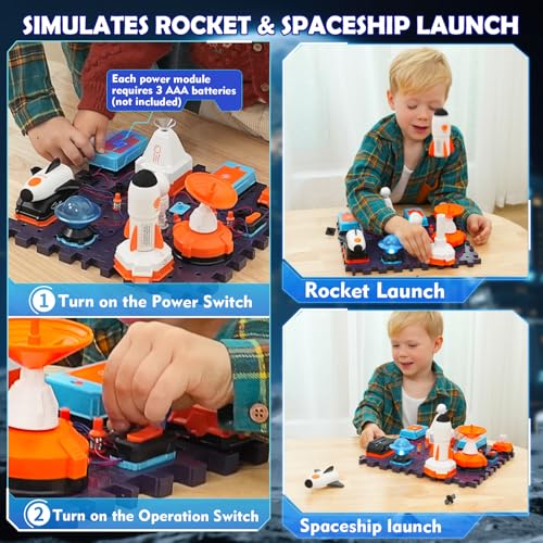VATOS Space Science Circuit Kits for Kids - 31PCS Electronics Exploration STEM Kit with 100+ Projects, Rocket Launcher & Light Up Astronaut | Educational Learning Toy Gift for Boys Girls Ages 6+ by VATOS - Image 2