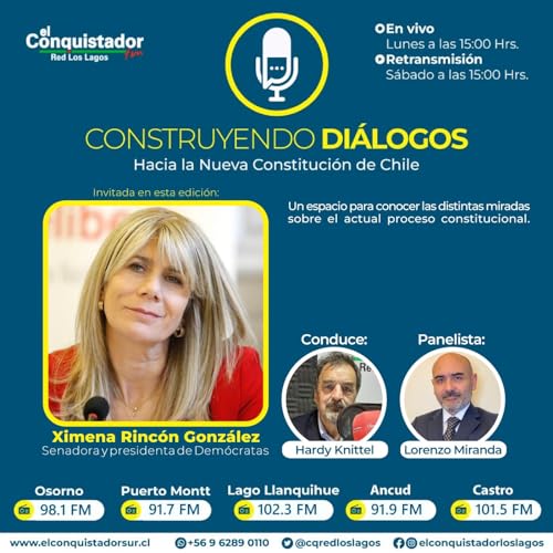 Cap&iacute;tulo 18. Hardy Knittel y Lorenzo Miranda, conversaron con la senadora por la Regi&oacute;n del Maule y presidenta de Dem&oacute;cratas, Ximena Rinc&oacute;n.