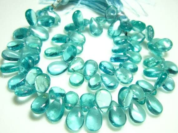 Apatite bleue greenish AA perles poires pour fabriquer vos bijoux d'été