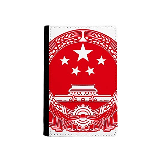 Porte-passeport avec emblème national chinois rouge anti-usure pour voyageur